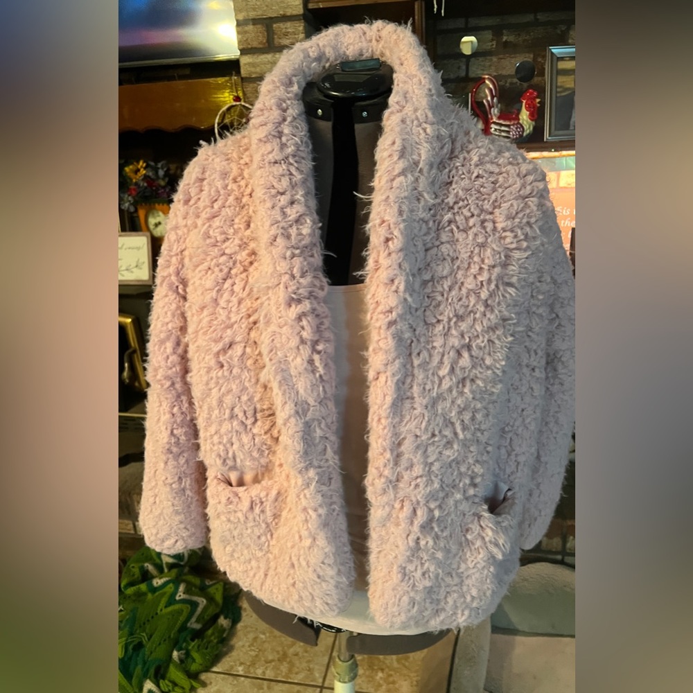 Beautiful pink fur jacket